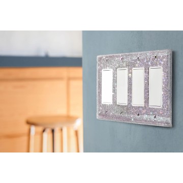 Bling Rhinestone Wall Plate Cover (Quad Rocker)