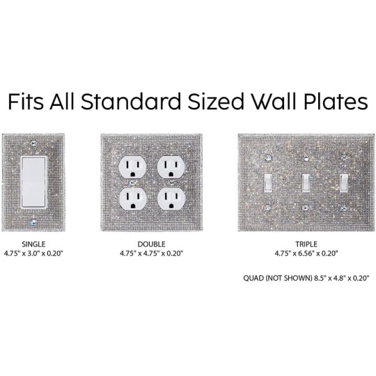 Bling Rhinestone Wall Plate Cover (Quad Rocker)