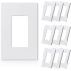 1-Gang Screwless Decorative Wall Plates, Mid-Size Unbreakable Thermoplastic Faceplate Cover for Decorator Receptacle Outlet Switch, UL Listed (10 Pack, Matte White)