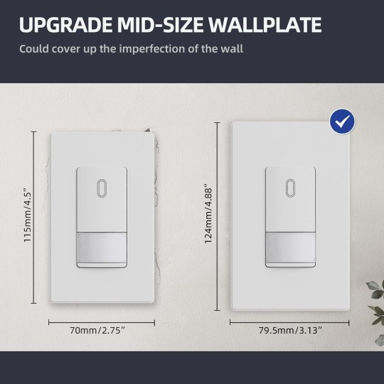 1-Gang Screwless Decorative Wall Plates, Mid-Size Unbreakable Thermoplastic Faceplate Cover for Decorator Receptacle Outlet Switch, UL Listed (10 Pack, Matte White)