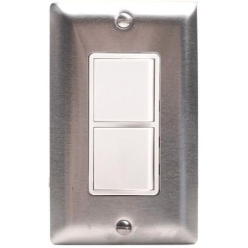 Single Duplex Switch Wall Plate and Gang Box - 20 Amp Per Pole-Silver Finish
