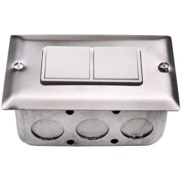 Single Duplex Switch Wall Plate and Gang Box - 20 Amp Per Pole-Silver Finish