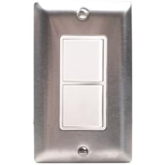 Single Duplex Switch Wall Plate and Gang Box - 20 Amp Per Pole-Silver Finish