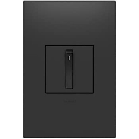 15 Amp Whisper Single-Pole 3-Way Light Switch (with Wall Plate, Graphite, 4)
