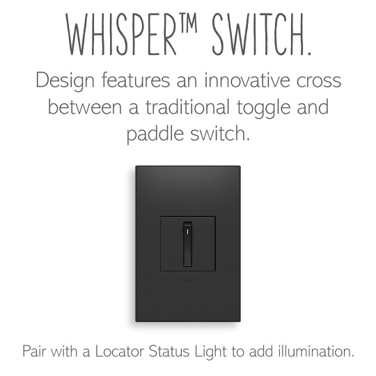 15 Amp Whisper Single-Pole 3-Way Light Switch (with Wall Plate, Graphite, 4)