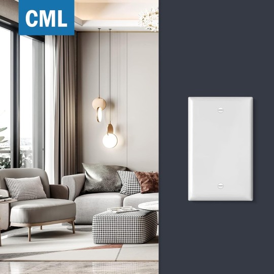 Mid-Size Blank Wall Plate Cover, 10 Pack No Device Electrical Outlet Receptacle Covers, 1-Gang Switch Plates, Midway Size 3.18” x 5”, Impact Resistant, Gloss Finish, White