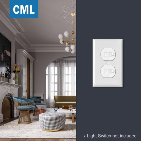 Mid-Size Duplex Wall Plates, 20 Pack Electrical Outlet Receptacle Covers, 1-Gang Switch Plates, Midway Size 3.18” x 5”, Impact Resistant, Gloss Finish, White