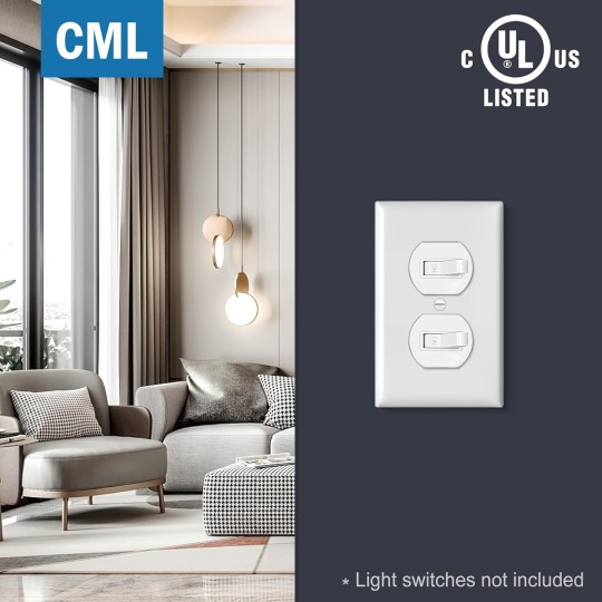 Duplex Outlet Covers, 50 Pack Electrical Outlet Wall Plate, 1-Gang Switch Plates, Dual Receptacle Faceplate, Standard Size 2.76’’ x 4.5’’, Impact Resistant, UL Listed, White, Contractor Pack