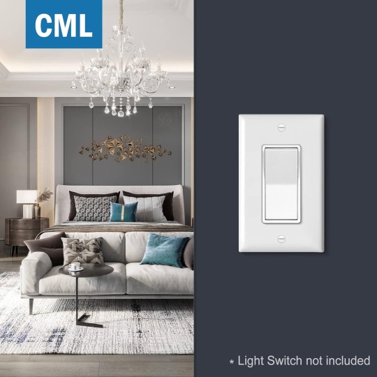 Mid-Size Decorator Wall Plates, 20 Pack Electrical Outlet Receptacle Covers, 1-Gang Switch Plates, Midway Size 3.18” x 5”, Impact Resistant, Gloss Finish, White