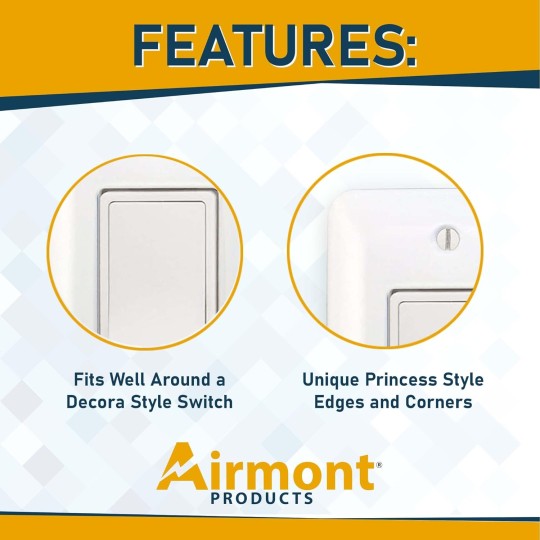 (5 Pack) AP-12074, White Metal Decorative Wall Plate, Princess Style 4 Gang, 5" x 8.2" Unbreakable, Smooth White Painted Metal, Impact Resistant, Matching Screws Included