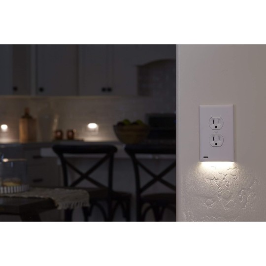 3 Pack - GuideLight 2 for Outlets [for Standard Decor, Not GFCI outlets] - Night Light - Electrical Outlet Wall Plate with LED Night Lights - Automatic On/Off Sensor - (Décor, Ivory)