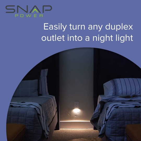 3 Pack - GuideLight 2 for Outlets [New Version - LED Light Bar] - Night Light - Electrical Outlet Wall Plate with LED Night Lights - Automatic On/Off Sensor - (Duplex, Light Almond)