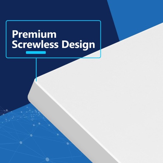 Double Blank Wall Plate, Temperature and Impact Resistant, UL Listed, Polycarbonate Thermoplastic, Screwless Design, Matte Finish, Modern Upgrade, Midsize, 2-Gang, 4.88” x 4.92”, White, 10 Pack