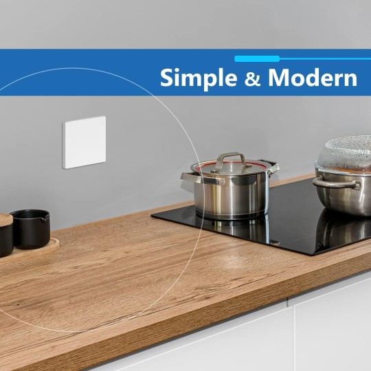 Double Blank Wall Plate, Temperature and Impact Resistant, UL Listed, Polycarbonate Thermoplastic, Screwless Design, Matte Finish, Modern Upgrade, Midsize, 2-Gang, 4.88” x 4.92”, White, 10 Pack