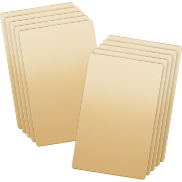 Blank Wall Plate, Temperature and Impact Resistant, UL Listed, Polycarbonate Thermoplastic, Screwless Design, Matte Finish, Modern Upgrade, Midsize, 1-Gang, 4.88” x 3.11”, Gold, 10 Pack