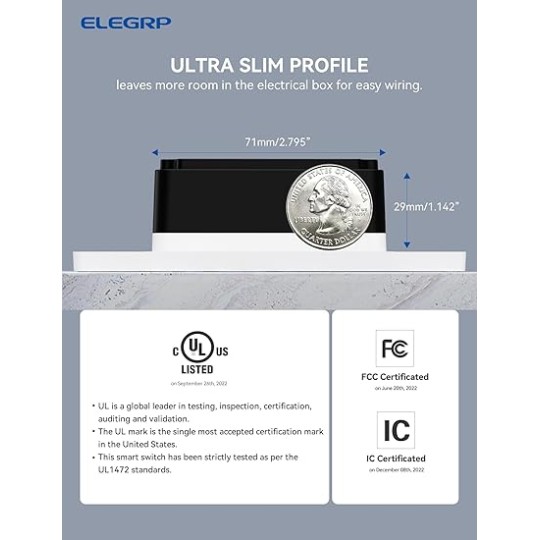 Single Pole Smart Dimmer Light Switch DPR10, 2.4GHz Wi-Fi Dimmer Switch Compatible with Alexa and Google Assistant, Needs Neutral Wire, No Hub Required, UL and FCC Listed, White, 10 Pack