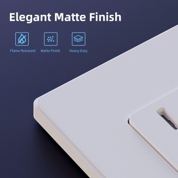 Matte White Standard Decorator Electrical Wall Receptacle Outlet, 15A 125V, 2 Pole 3 Wire, Non- Tamper Resistant, NEMA 5-15R, Self-Grounding, Wall Plate Included, UL Listed, 50 Pack