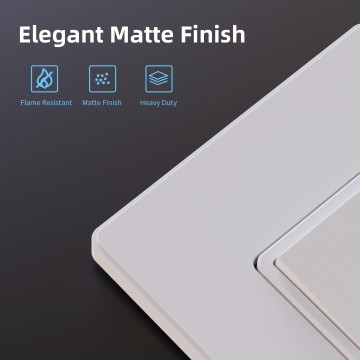 Matte White Single Pole Decors Light Switch with Plate 15Amp, 120/277V, Paddle Rocker Switch Replacement, On/Off Wall Switch, Self-Grounding, Residential Grade, w/Wall Plate, UL/CUL (50 Pack)