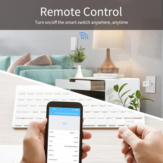 Smart Switch 4 Pack with Zigbee Hub - 4 Smart Switch and 1 Hub,Toggle/Rocker, No Wiring Needed. 2.4GHz WiFi Compatible with Alexa and Google Home.