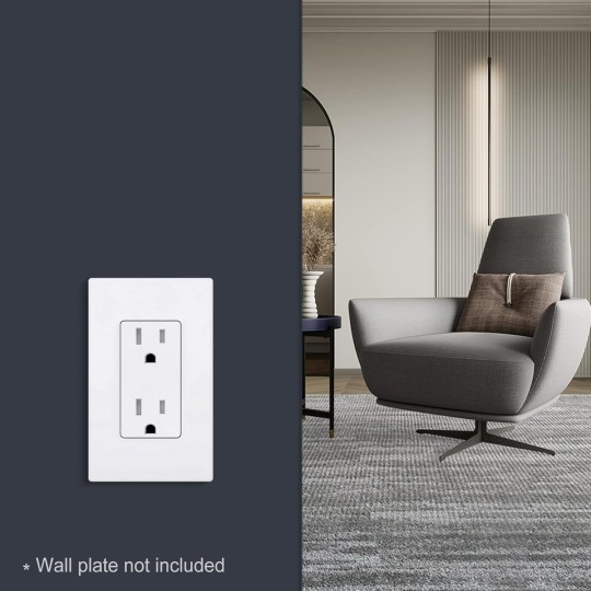 (20 Pack) 15 Amp Matte White Decorator Wall Receptacle Outlet, Child-Safe Tamper Resistant Standard Electrical Outlets, 15A/125V, UL Listed