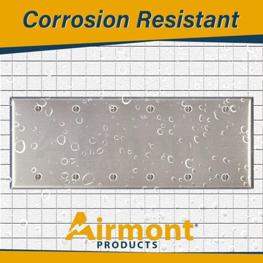 Stainless Steel Blank Wall Plate, 6 Gang Standard Size 4.50'' x 11.75'' Corrosion and Heat Resistant, Unbreakable Metal, Silver, Cover Unused Electrical Sockets or Switch Holes