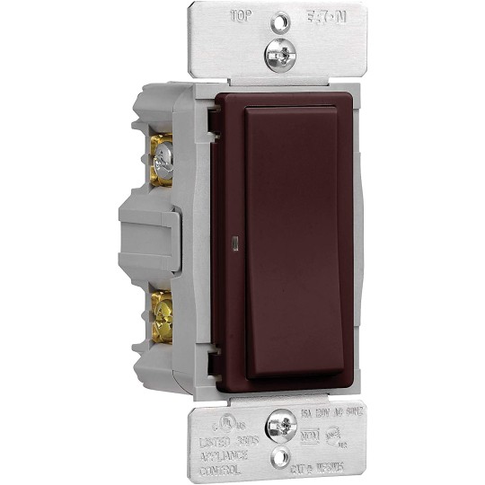 WFSW15-C7-SP-L Wi-Fi Smart Switch with LED On/Off Indicator, Brown Black Gray, Single Pole, 3-Way, 15A, 120V/AC, 60Hz, 1/2 HP Compatible with Alexa, 4-Pack