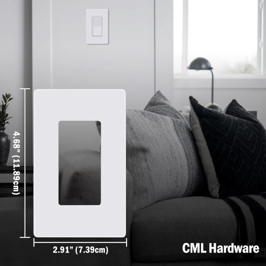 Screwless Wall Plates, 120 Pack Decorator Light Switch Covers, 1-Gang Decor Outlet Switch Plate, Standard Size 2.91”x4.68”, Impact Resistant, White
