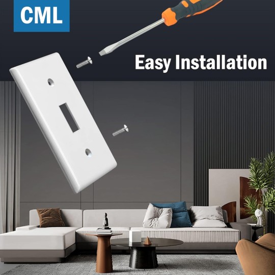 Toggle Light Switch Plate Covers, 30 Pack Electrical Outlet Covers, 1-Gang Wall Plates, Standard Size 2.76” x 4.5”, Impact Resistant, UL Listed, Gloss White