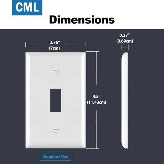 Toggle Light Switch Plate Covers, 30 Pack Electrical Outlet Covers, 1-Gang Wall Plates, Standard Size 2.76” x 4.5”, Impact Resistant, UL Listed, Gloss White