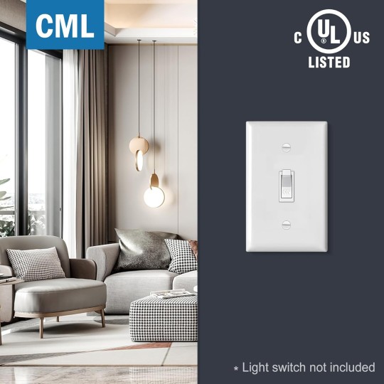 Toggle Light Switch Plate Covers, 30 Pack Electrical Outlet Covers, 1-Gang Wall Plates, Standard Size 2.76” x 4.5”, Impact Resistant, UL Listed, Gloss White