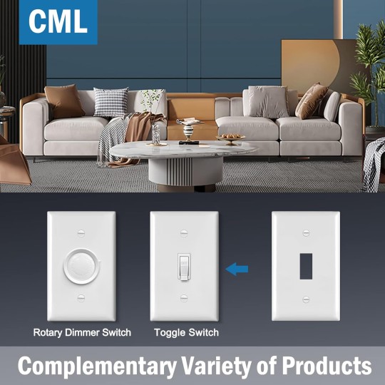 Toggle Light Switch Plate Covers, 30 Pack Electrical Outlet Covers, 1-Gang Wall Plates, Standard Size 2.76” x 4.5”, Impact Resistant, UL Listed, Gloss White