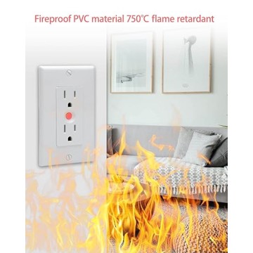 30-Pack White Standard Decorator Electrical Wall Receptacle Outlet, 15A 125V, 2 Pole 3 Wire, Self-Grounding, Wall Plate Included, 2 Outlet, Overload Circuit Breaker Reset Button, SGS Listed