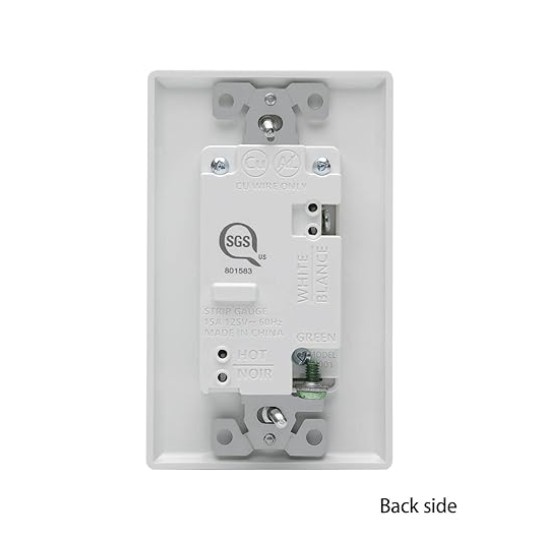 30-Pack White Standard Decorator Electrical Wall Receptacle Outlet, 15A 125V, 2 Pole 3 Wire, Self-Grounding, Wall Plate Included, 2 Outlet, Overload Circuit Breaker Reset Button, SGS Listed