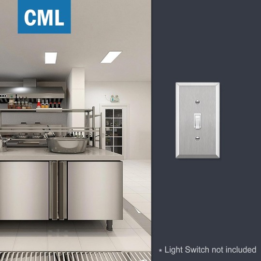 Toggle Light Switch Stainless Steel Wall Plate, 1-Gang Metal Switch Plate Covers, Corrosion Resistant, 430 SS, Standard Size, Brushed Finish, Silver, 20 Pack