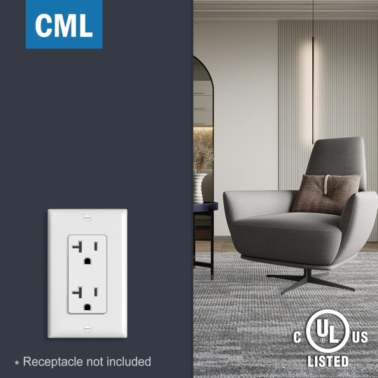 Decorator Wall Plates, 100 Pack Electrical Outlet Receptacle Covers, 1-Gang Switch Plates, Standard Size 2.76” x 4.5”, Impact Resistant, UL Listed, White, Gloss Finish, Contractor Pack
