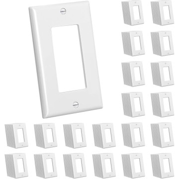 Decorator Wall Plates, 200 Pack Electrical Outlet Receptacle Covers, 1-Gang Switch Plates, Standard Size 2.76” x 4.5”, Impact Resistant, UL Listed, White, Contractor Pack