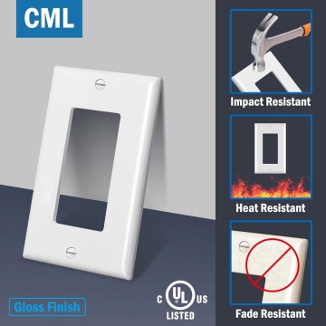 Decorator Wall Plates, 200 Pack Electrical Outlet Receptacle Covers, 1-Gang Switch Plates, Standard Size 2.76” x 4.5”, Impact Resistant, UL Listed, White, Contractor Pack