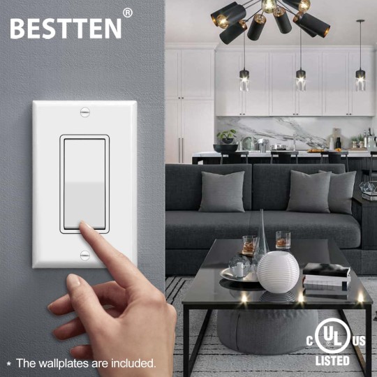 [40 Pack] 3-Way Decorator Wall Light Switch, 15A 120V/277V, On/Off Paddle Rocker Wall Switch, 3 Wire, UL Listed, White