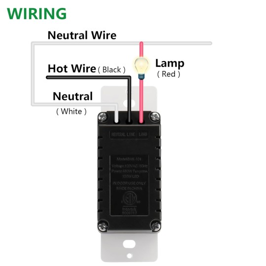 Wall Touch Light Switch Capacitive Touch Switch with Led Indicator 480W Tungsten Lamp/Incandescent Lamp 150W LED,ETL Listed,White (10Pack)