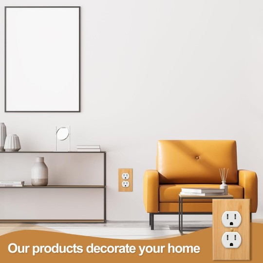 20 Pcs Solid Wood Double Hole Outlet Light Switch Plate 4.5 x 2.76 Inch Bamboo Light Switch Cover Wooden Decorative Wall Plate for Bedroom Kitchen Home