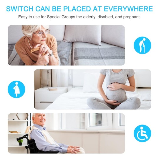 Smart Light Switch Receiver Kit, Wireless Light Switch Kit, Light Switch Panel Remotely Control 130ft Indoor 1900ft Outdoor, No Wiring Required without Tearing Wall 4x2-gang Switch 8 Receiver