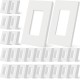 100 Pcs Screwless Outlet Covers, 1 Gang 4.69" x 2.91" Decorator Wall Plates for Electrical Outlets Decorative Switch Plate Covers Gloss Receptacle Cover Faceplate Cover for Dimmer, GFCI, White