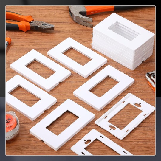 100 Pcs Screwless Outlet Covers, 1 Gang 4.69" x 2.91" Decorator Wall Plates for Electrical Outlets Decorative Switch Plate Covers Gloss Receptacle Cover Faceplate Cover for Dimmer, GFCI, White