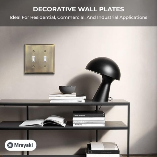 Wall Plate, Metal Duplex Outlet Covers, Light Switch Cover - Decorative Copper Outlet Cover Plate Variety of 13 Styles: Decorator/Duplex/Toggle/Combo, Antique Brass
