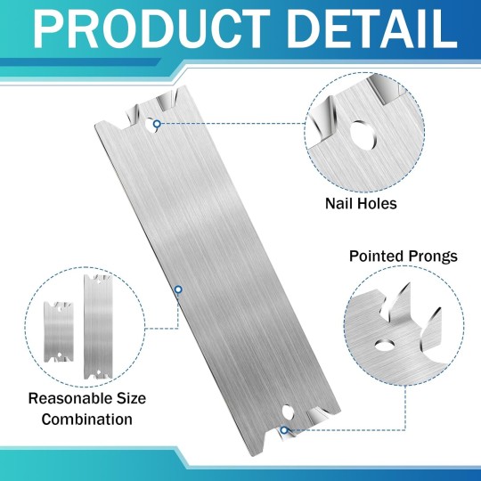 150 Pcs Nail Plates for Wood Studs Cable Protector Plate 2.5 Inch and 6 Inch Metal Nail Plates Safety Wire Cover Plate with Pointed Prongs for Plumbing and Wiring Protection