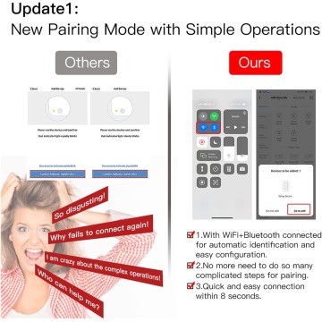 Smart Switch 3 Way WiFi Smart Light Switch Light Control Remote Control Works Home No Hub Required Smart Light Switch