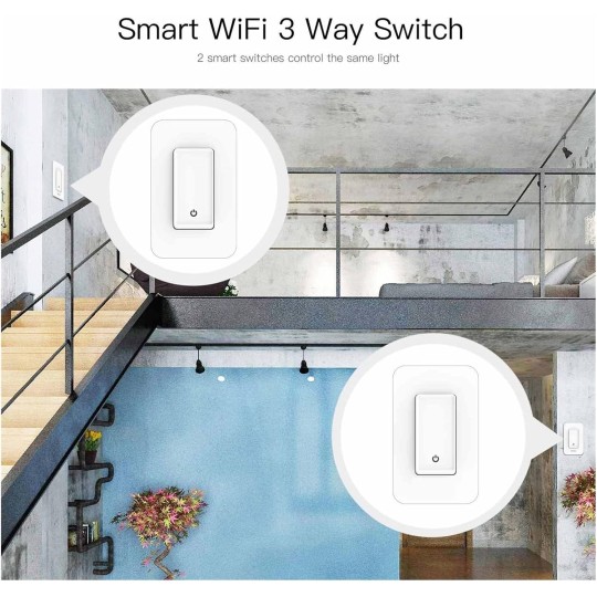 Smart Switch 3 Way WiFi Smart Light Switch Light Control Remote Control Works Home No Hub Required Smart Light Switch