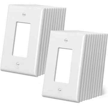 Oversized Decorator Wall Plate, 20 Pack Electrical Outlet Receptacle Covers, Jumbo 1-Gang Switch Plates, Over-Size 3.5” x 5.5”, Impact Resistant, Gloss White, ETL Listed
