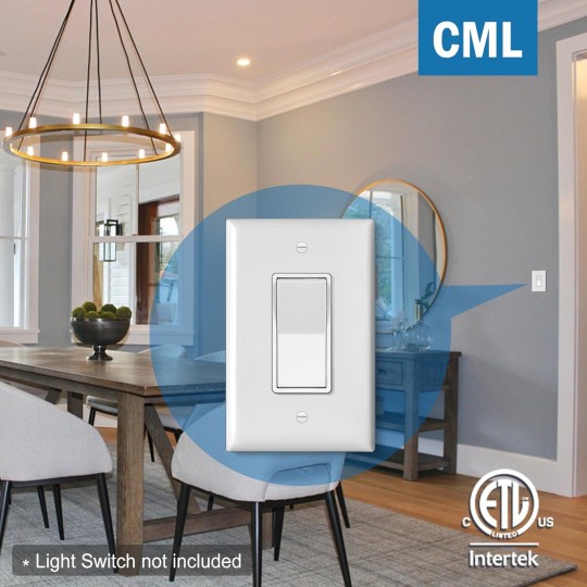 Oversized Decorator Wall Plate, 20 Pack Electrical Outlet Receptacle Covers, Jumbo 1-Gang Switch Plates, Over-Size 3.5” x 5.5”, Impact Resistant, Gloss White, ETL Listed