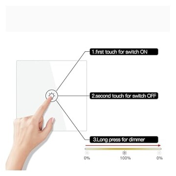 Smart Switch Smart Multi-Gang Light Dimmer Switch Independent Control Smart Control Works Home 1/2/3 Gang with Alexa Timing Function No Hub Required (Color : EU 4 Gang Black) (US 4 Gang Black)